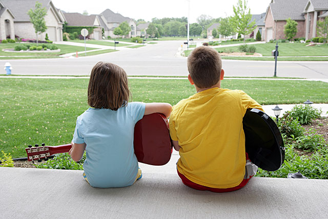 Children playing guitars